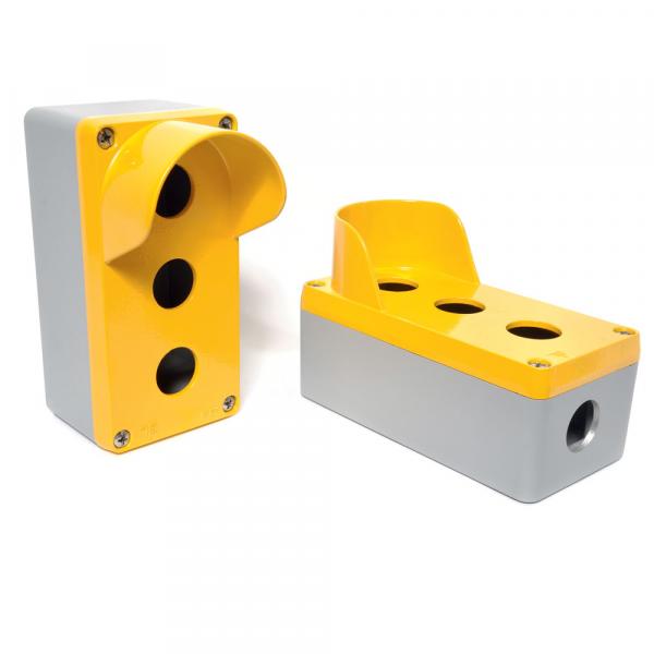 Tastergehäuse Aufbaugehäuse für 3 Taster mit Schutzkragen